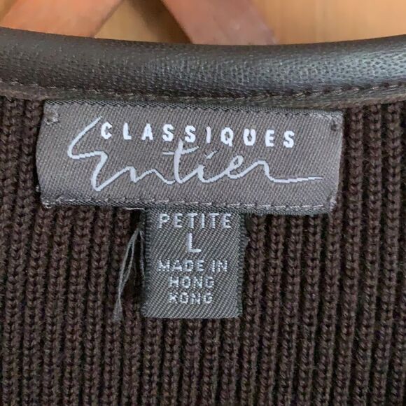 Classiques Entier brown ribbed wool leather panel jacket - Picture 2 of 9